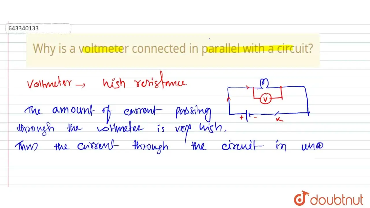 [Assamese] Why is a voltmeter connected in parallel with a circuit?