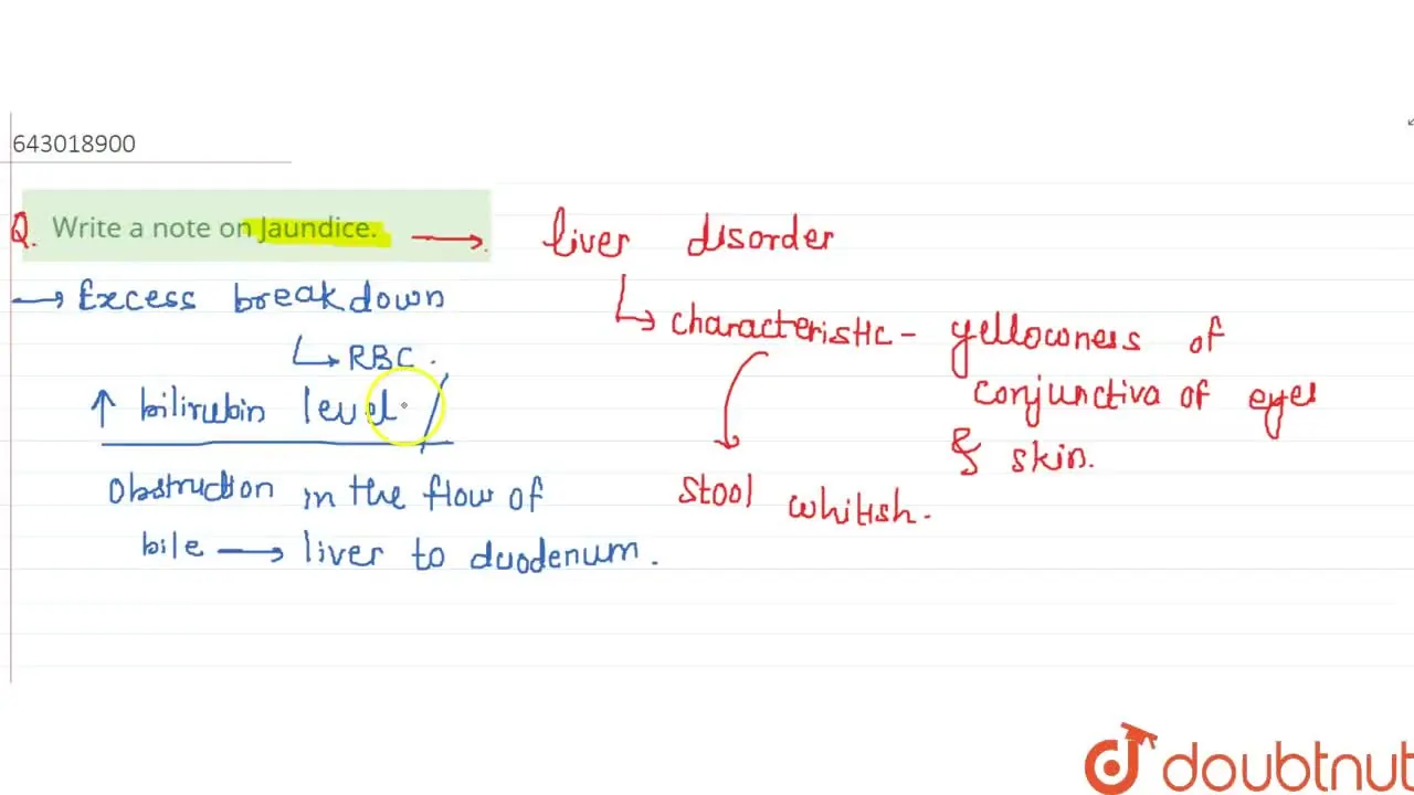 [Marathi Solution] Write a note on Jaundice.