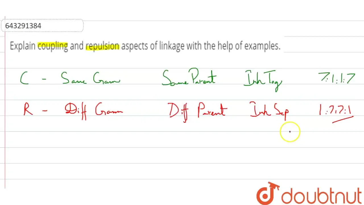 [Tamil Solution] Explain coupling and repulsion aspects of linkage wit