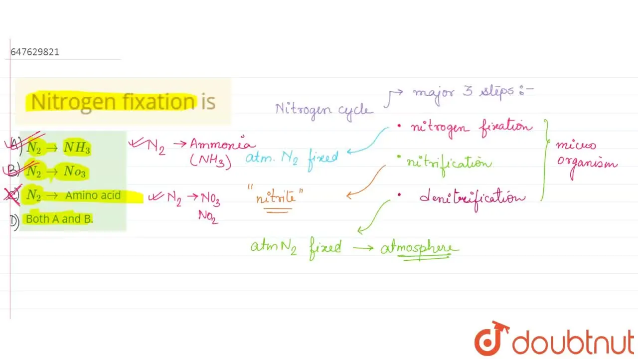 [Bengali Solution] Nitrogen fixation is