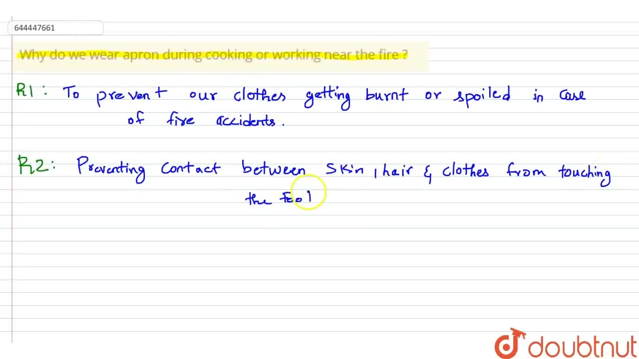 [Telugu] Why do we wear apron during cooking or working near the fire