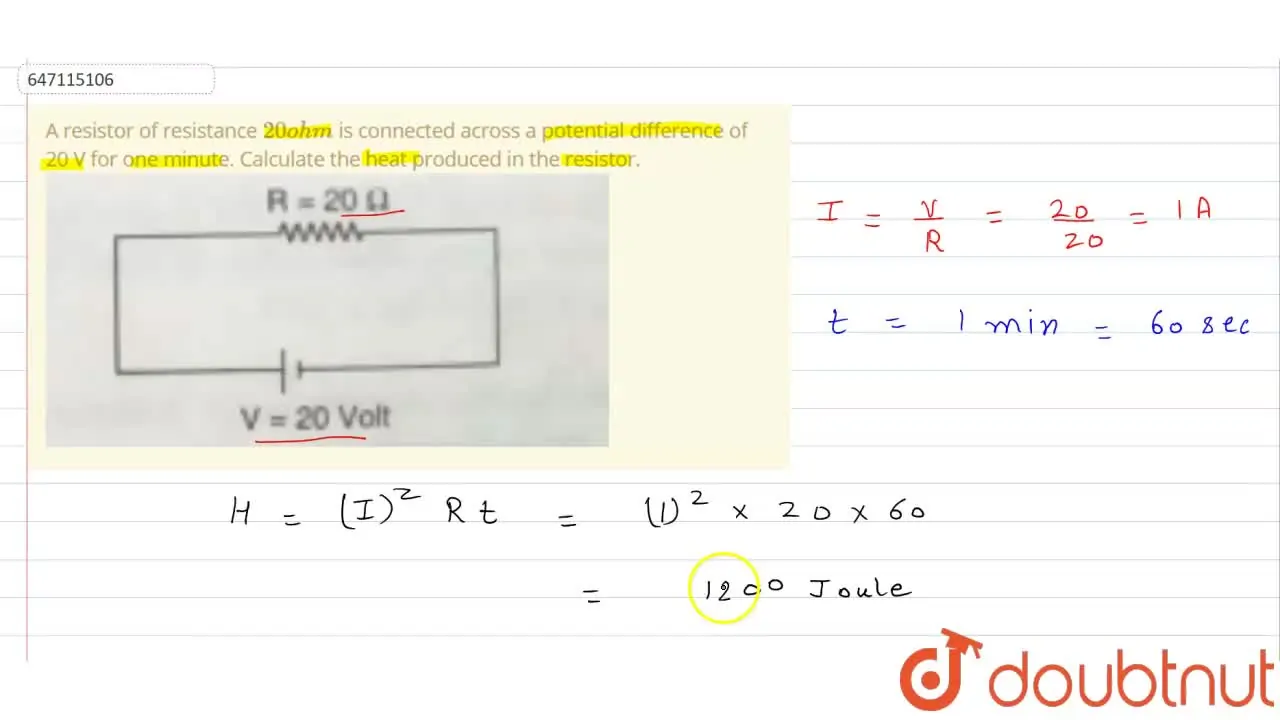 [Punjabi] A resistor of resistance 20 ohm is connected across a potent