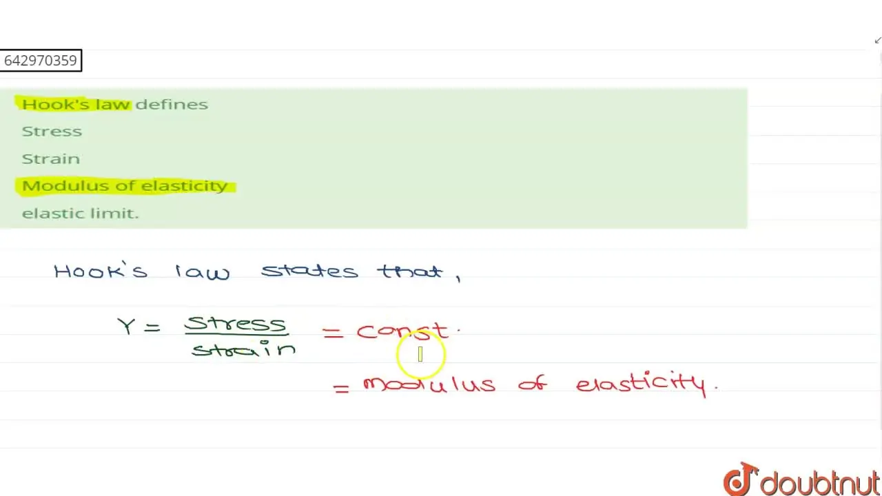 [Marathi] Hook's law defines