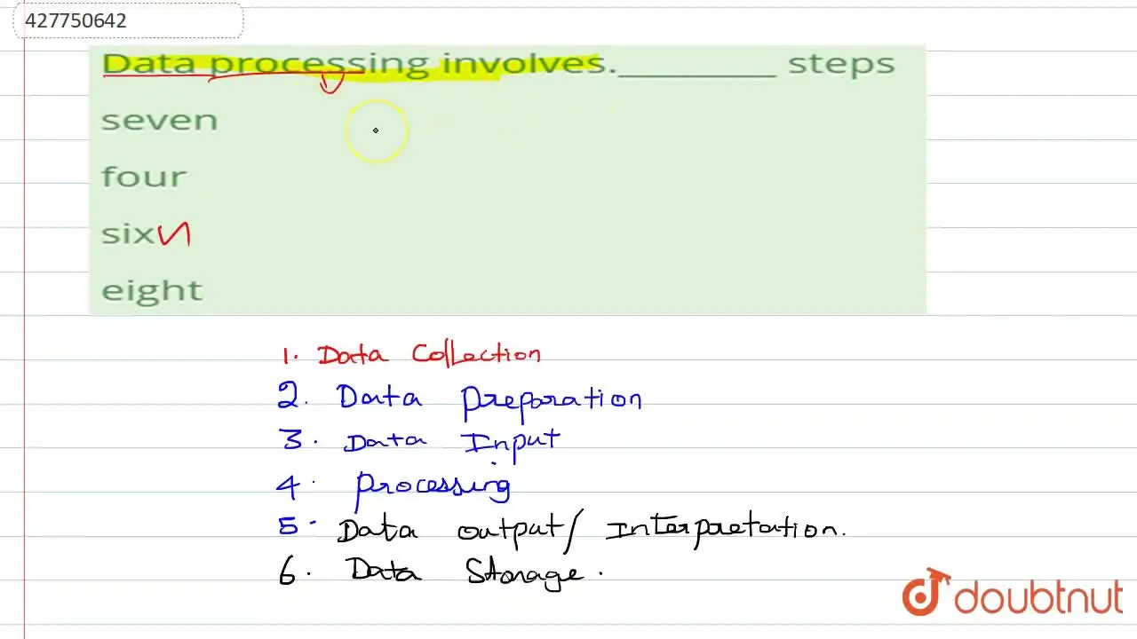 [Tamil Solution] Data processing involves. steps