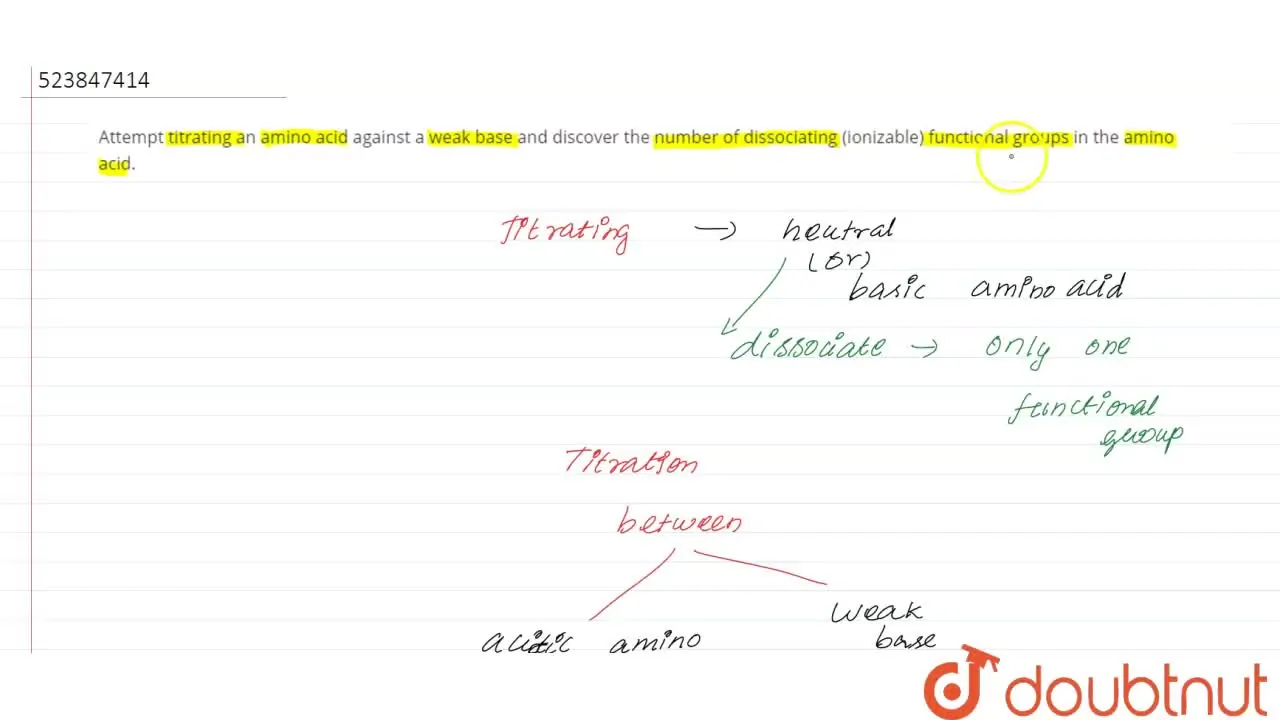 [Tamil] Attempt titrating an amino acid against a weak base and discov
