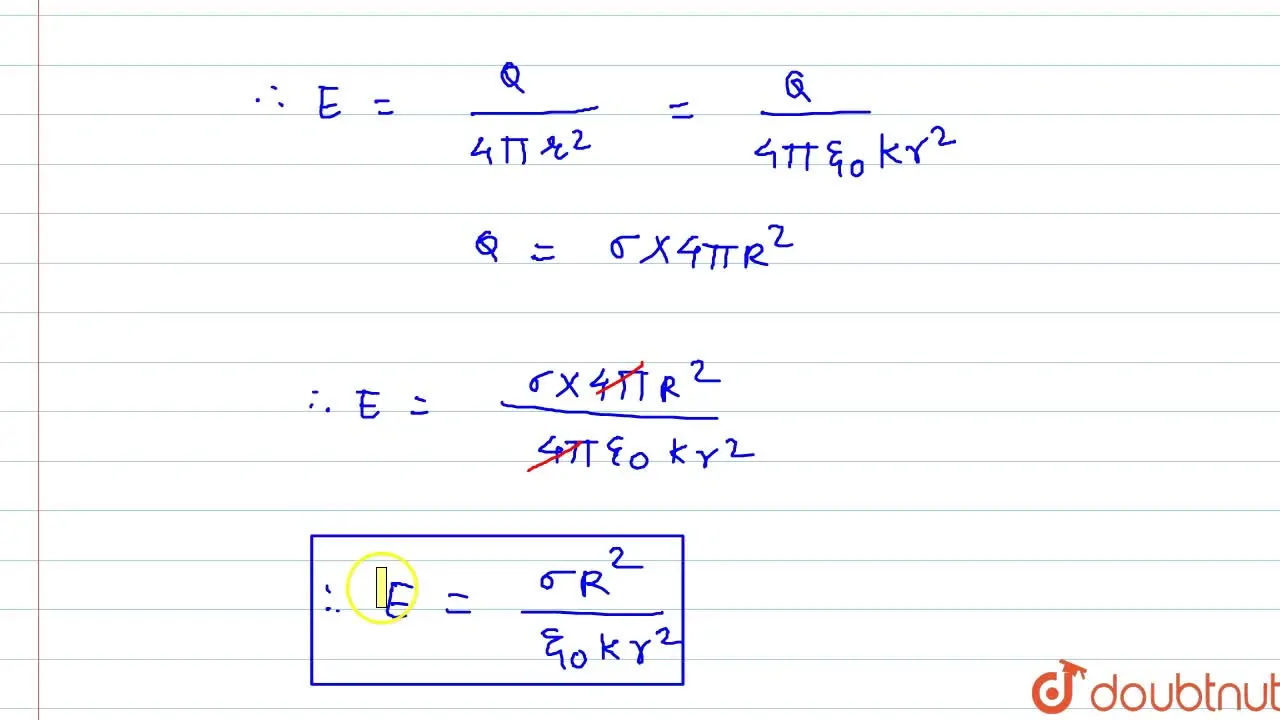 [Marathi] Show that electric intensity at a point outside a charged sp
