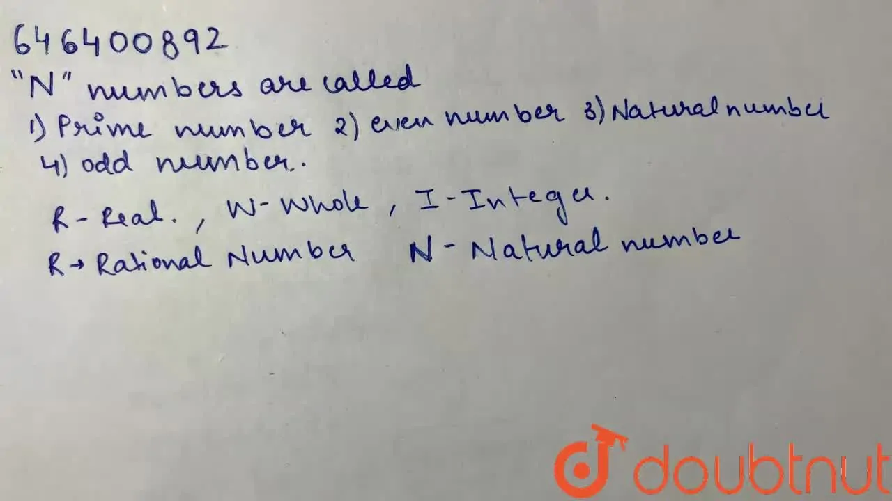 "N" numbers are called