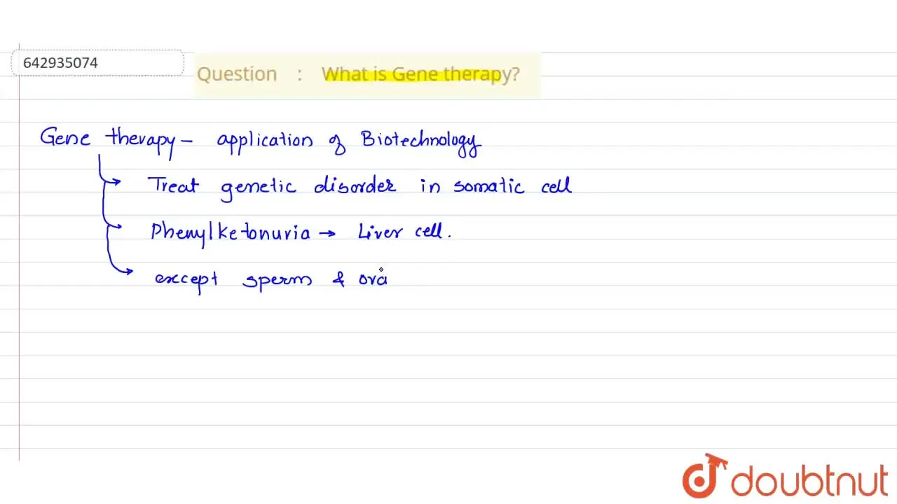 [Marathi Solution] What is Gene therapy?