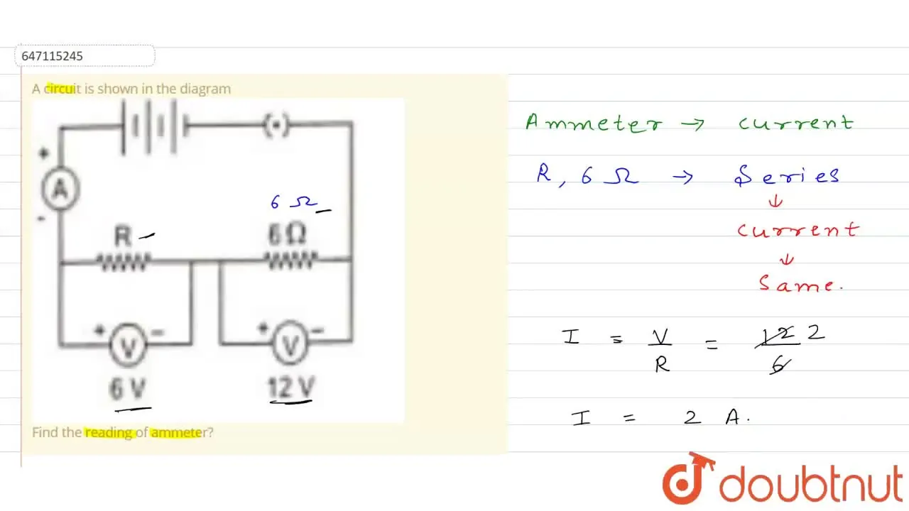 [Punjabi] A circuit is shown in the diagram Find the reading of ammet