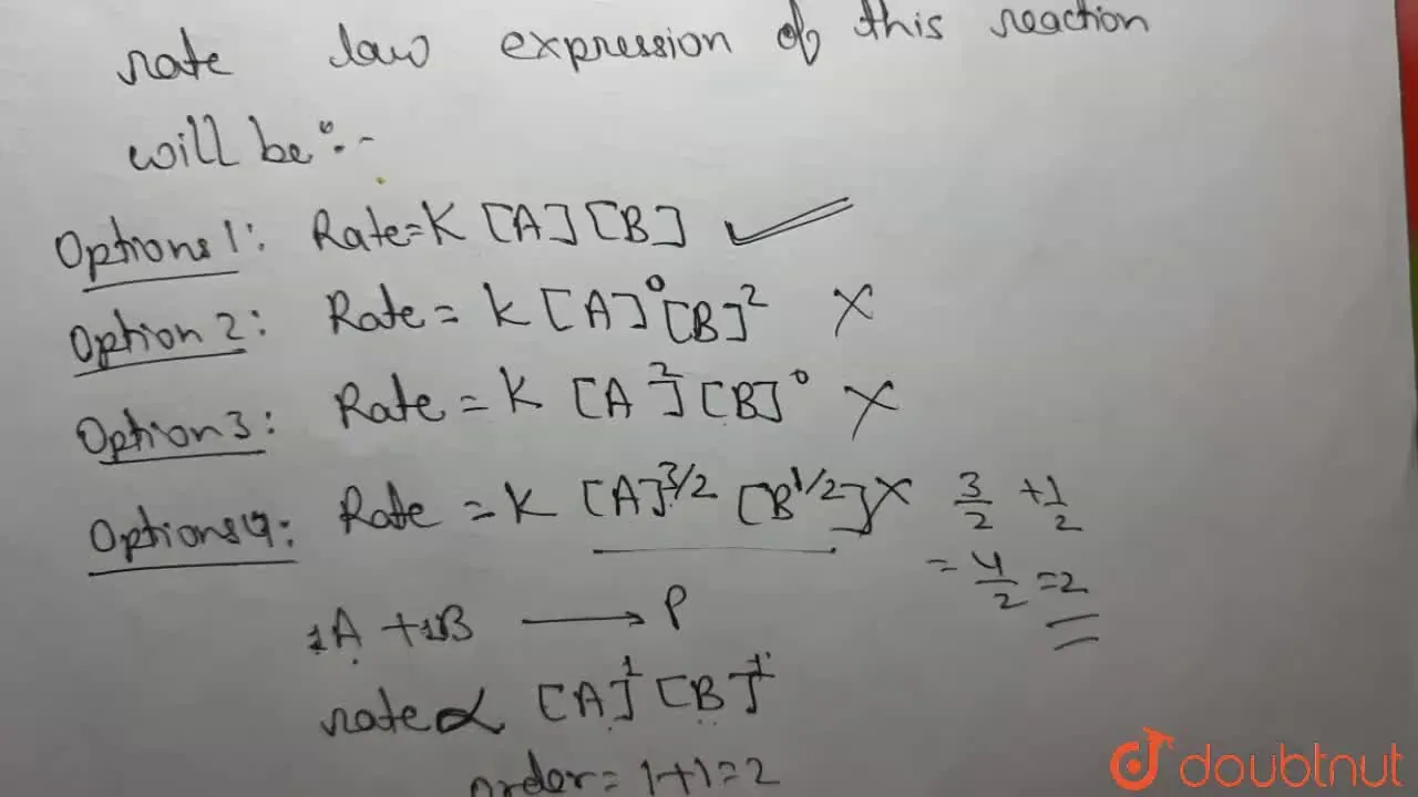 A Second Order Reaction Between A And B Is Elementary Reaction: A+B