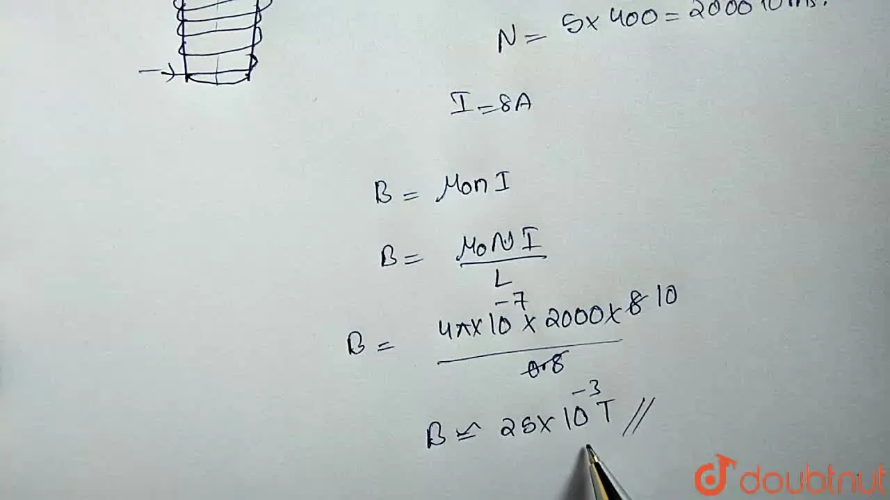 [Telugu] A closely wound solenoid 80 cm long has 5 layers of windings