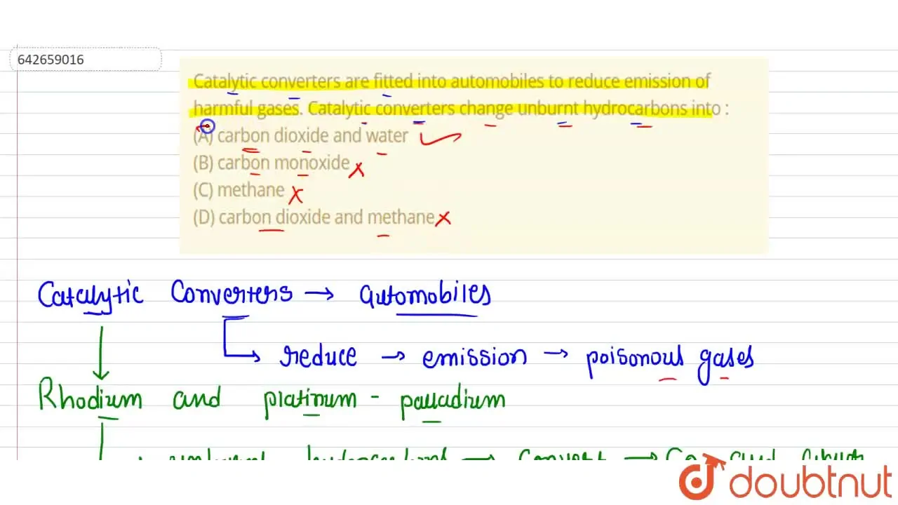 [Gujrati Solution] Catalytic converters are fitted into automobiles to