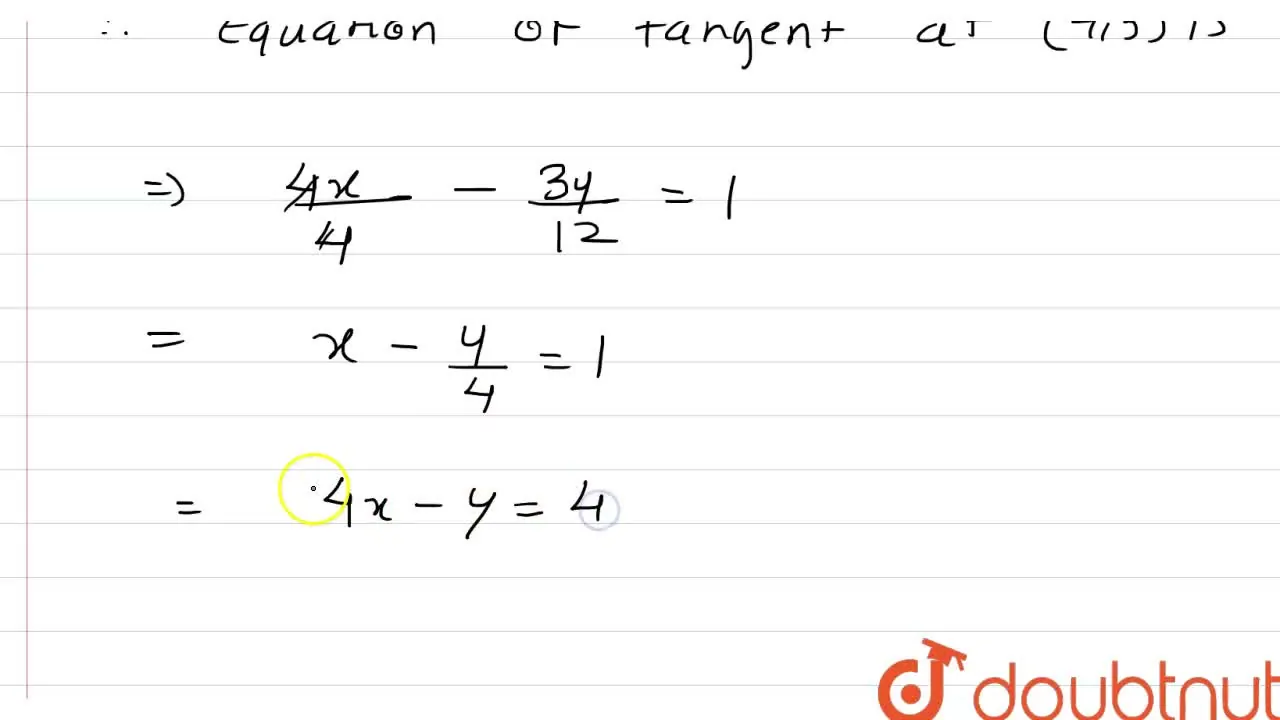 [Marathi] Find the equation of the tangent to the hyperbola: 3x^2-y^2=