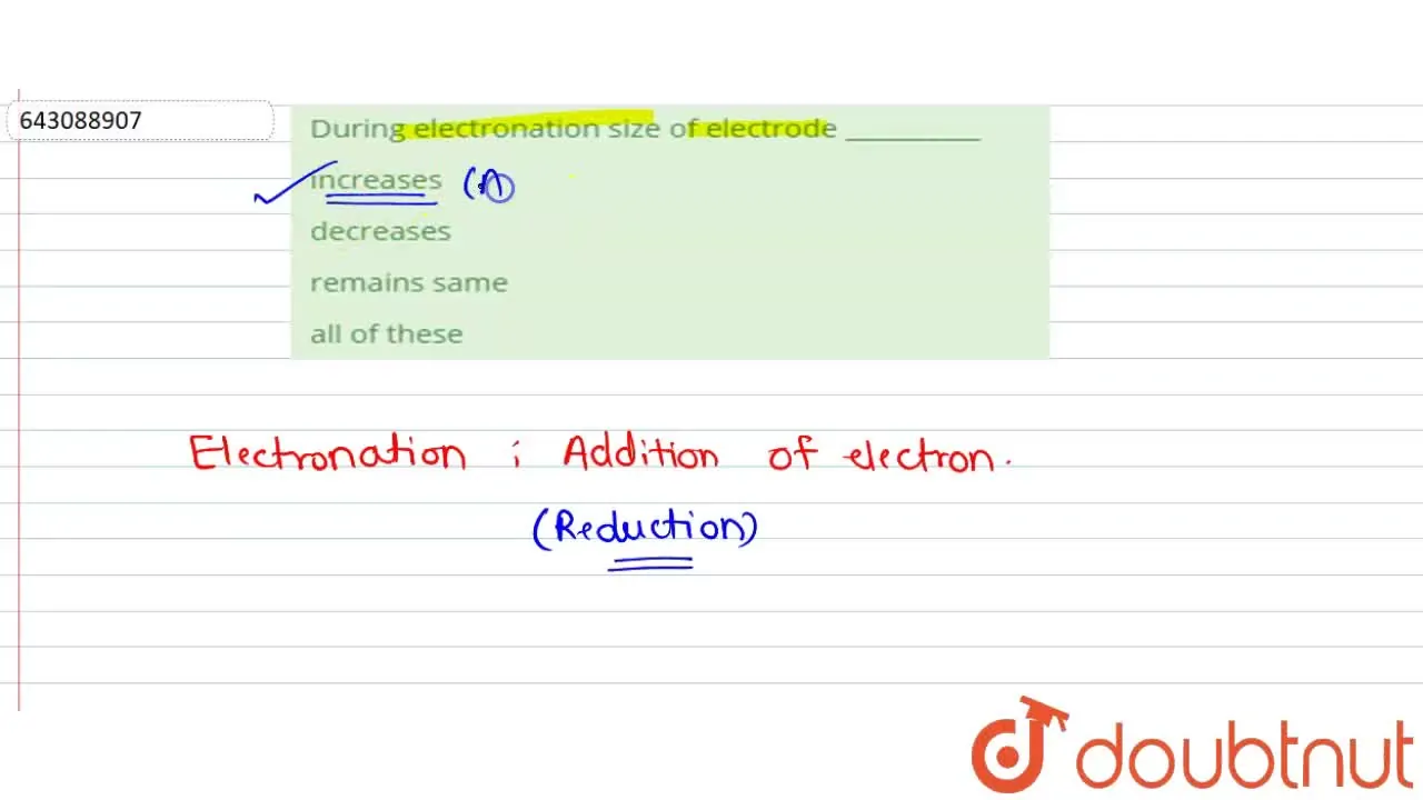 [Marathi] During electronation size of electrode