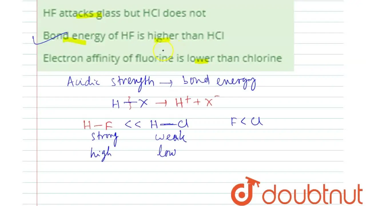 [Odia] HF is a weak acid but HCl is a strong acid because