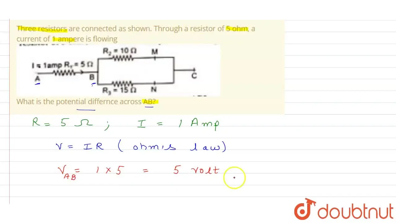 [Punjabi] Three resistors are connected as shown. Through a resistor o