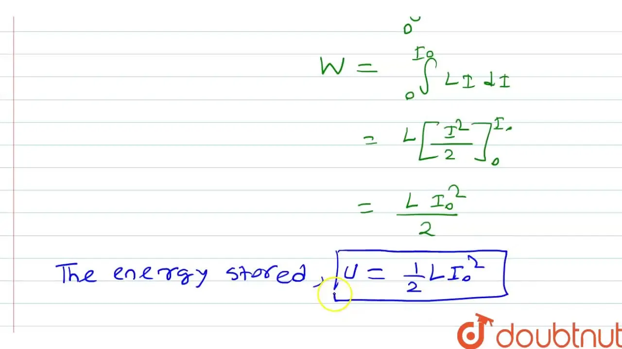 [Odia] Derive an expression for energy stored in an inductor.