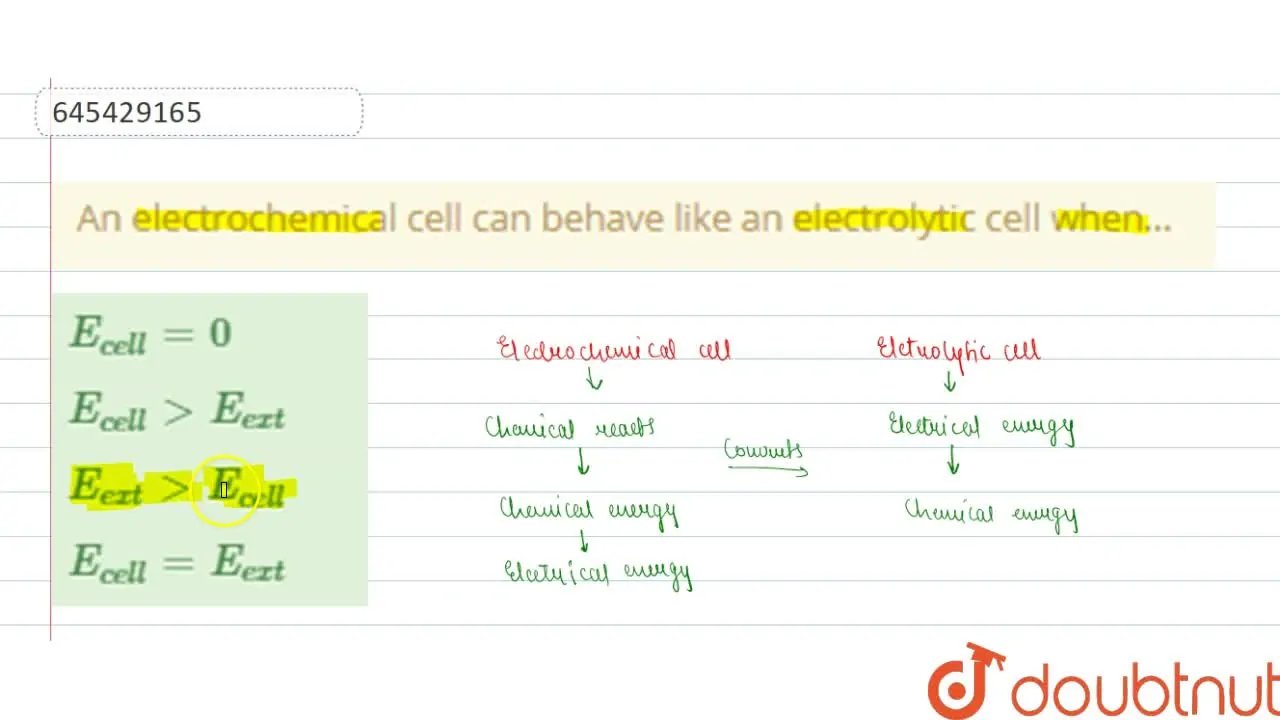 [Marathi] An electrochemical cell can behave like an electrolytic cell