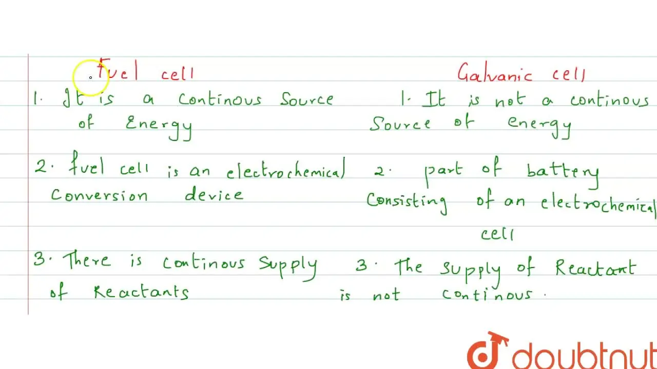 [Marathi] In what ways are fuel cells and galvanic cells similar and i