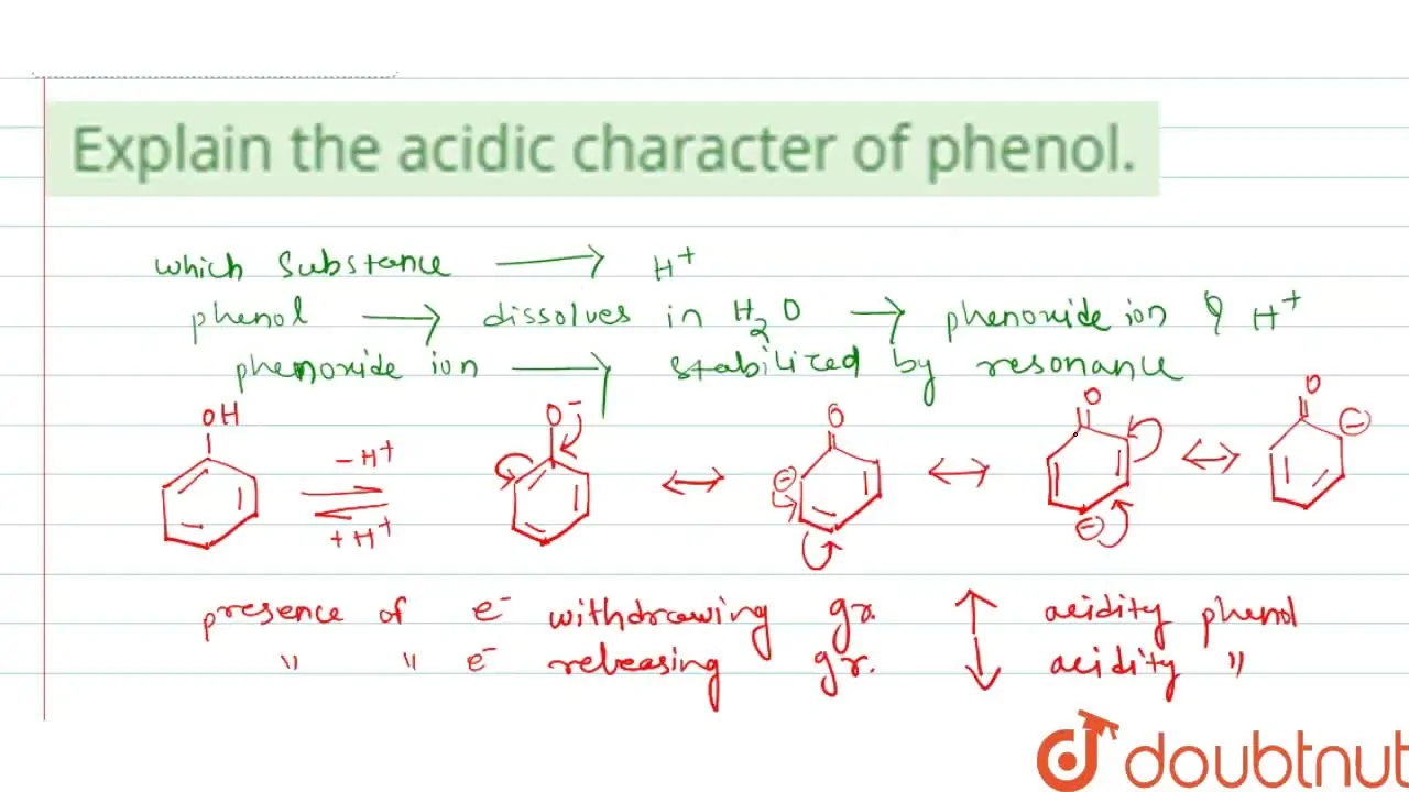 [Odia] Explain the acidic character of phenol.