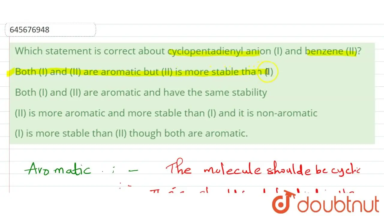 [Malayalam] (II) is more aromatic and more stable than (I) and it is n