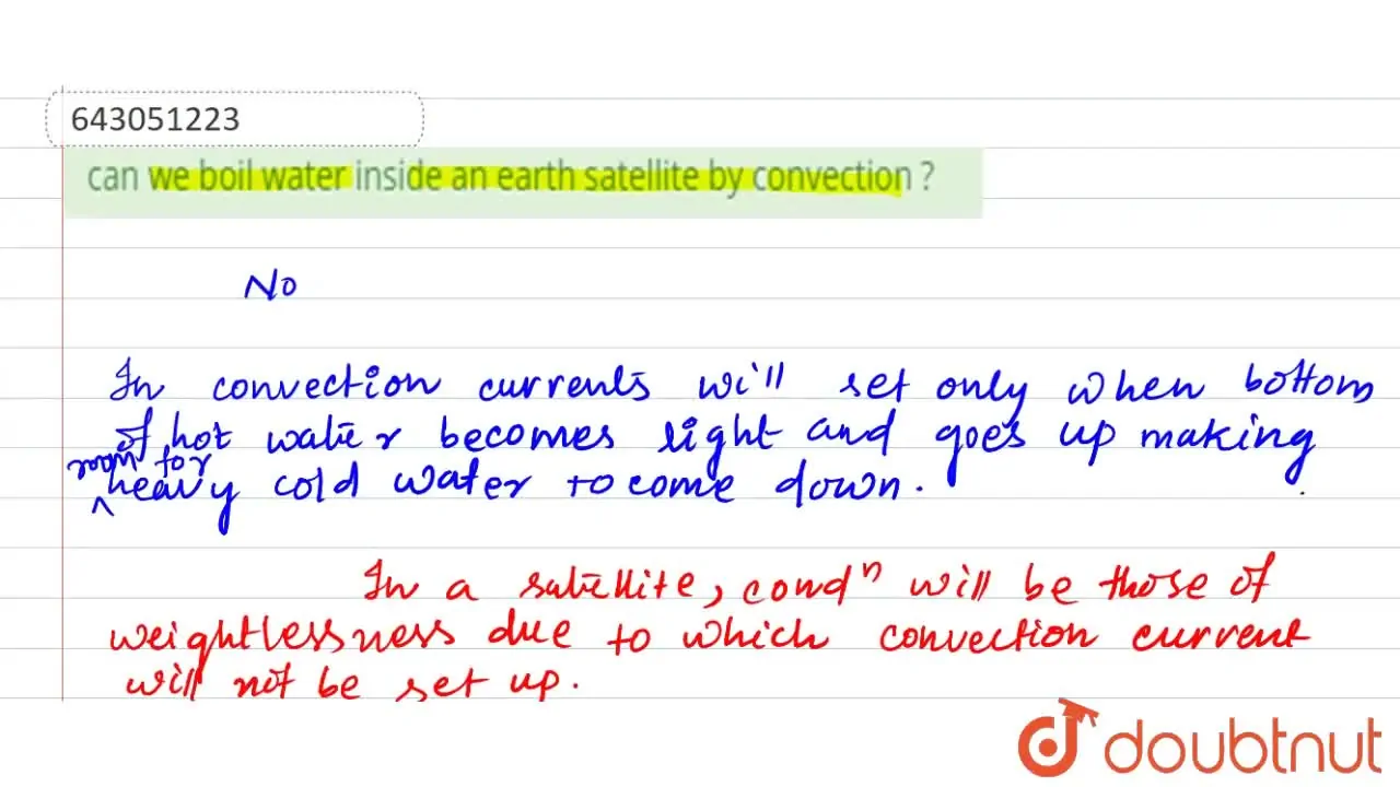 [Odia] can we boil water inside an earth satellite by convection