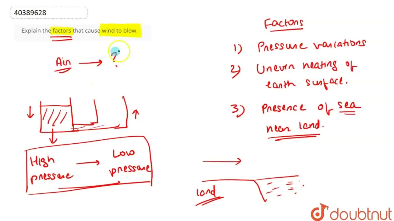 Explain the factors that cause wind to blow.