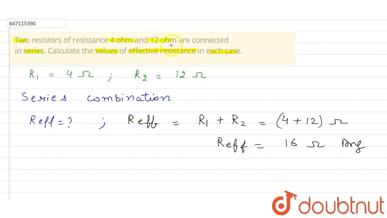 [Punjabi] Two resistors of resistance 4 ohm and 12 ohm are connected i
