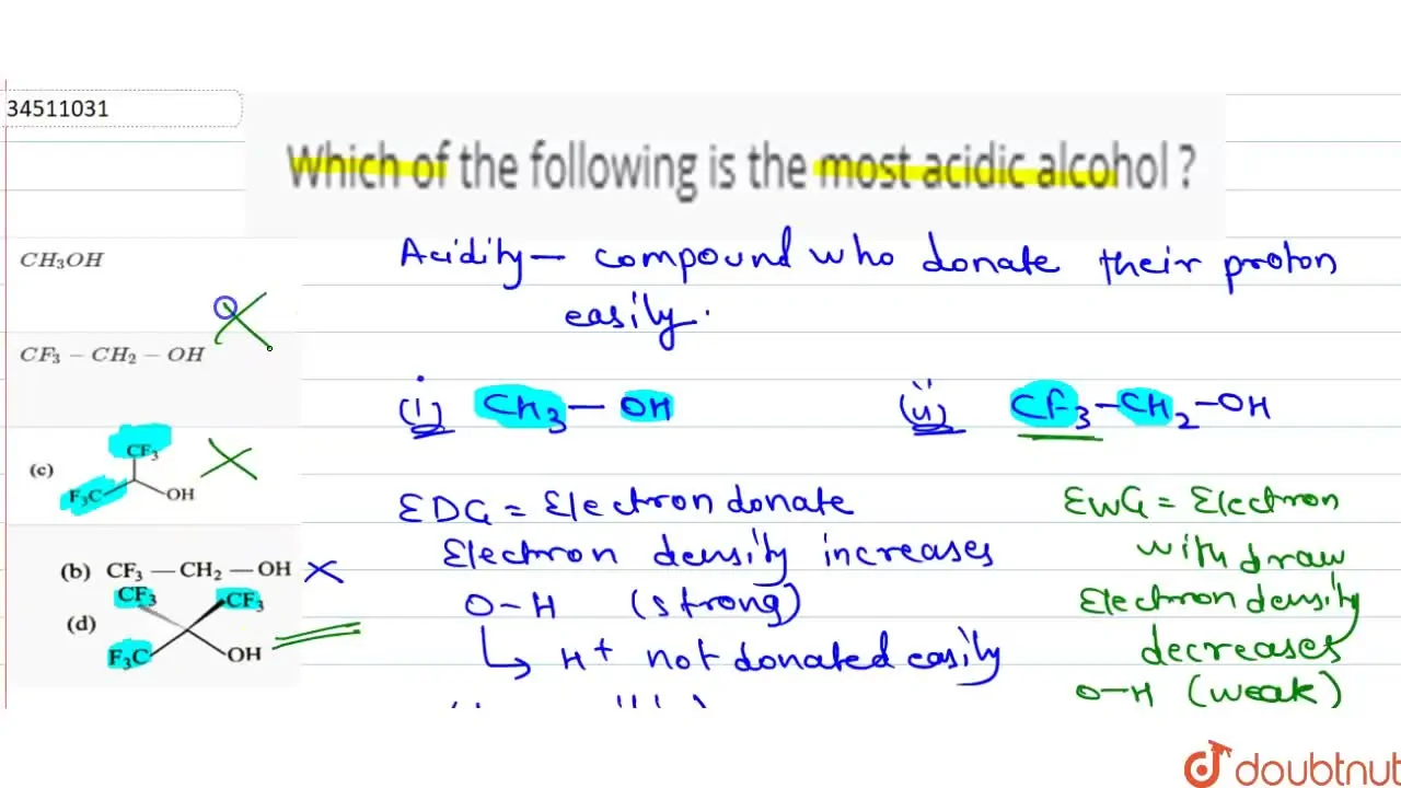 Which of the following is the most acidic alcohol