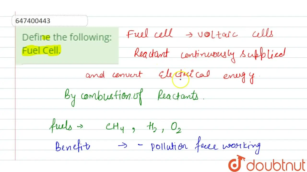 [Punjabi] Define the following Fuel Cell.