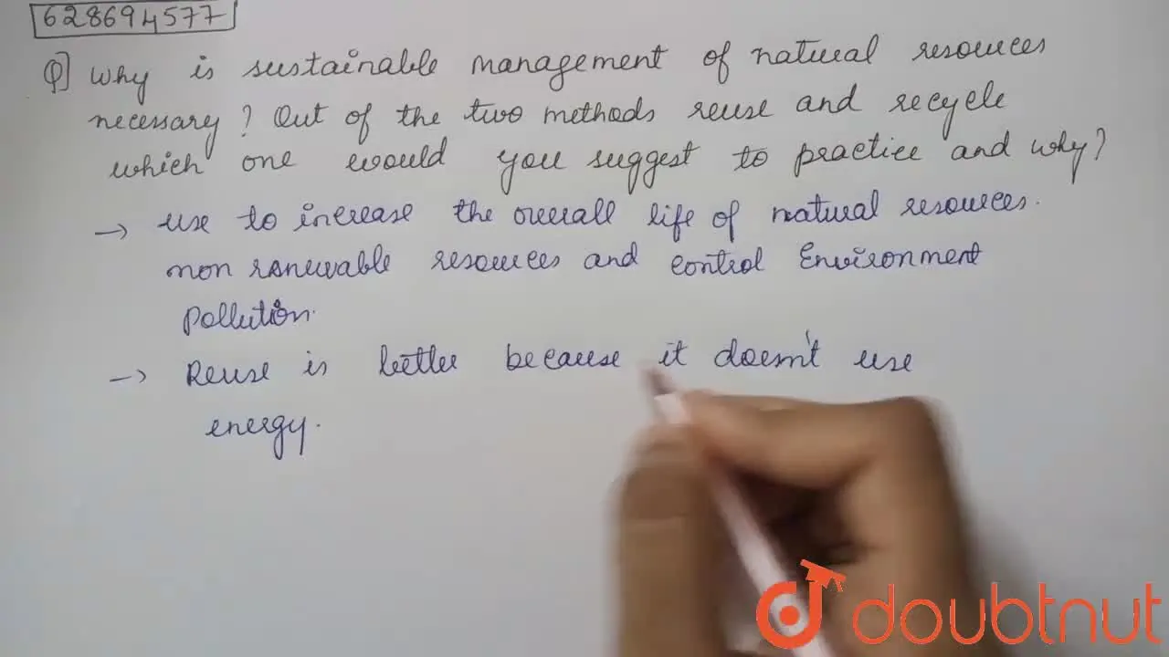 [Kannada Solution] Why is sustainable management of natural resources