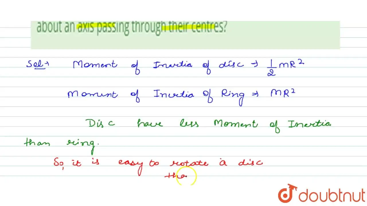[Punjabi] Why is it easier to rotate a disc than a ring of the same ma