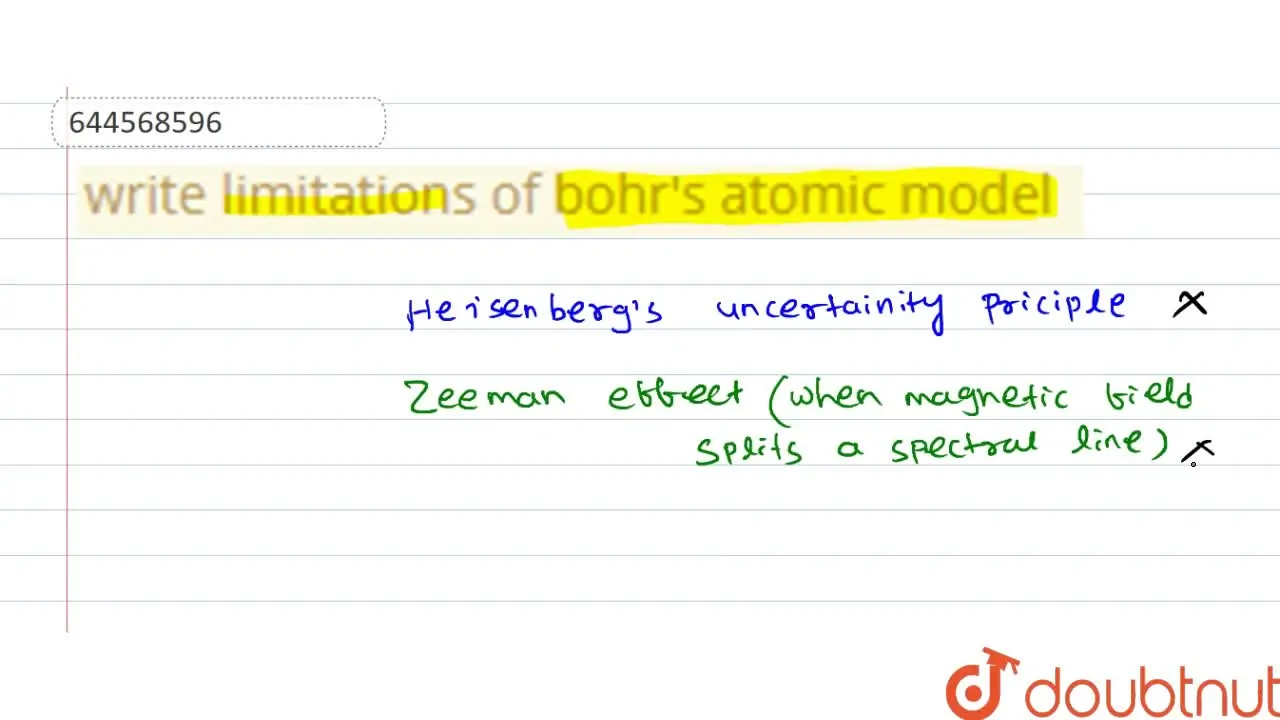 Odia Write Limitations Of Bohr S Atomic Model   10906343.webp