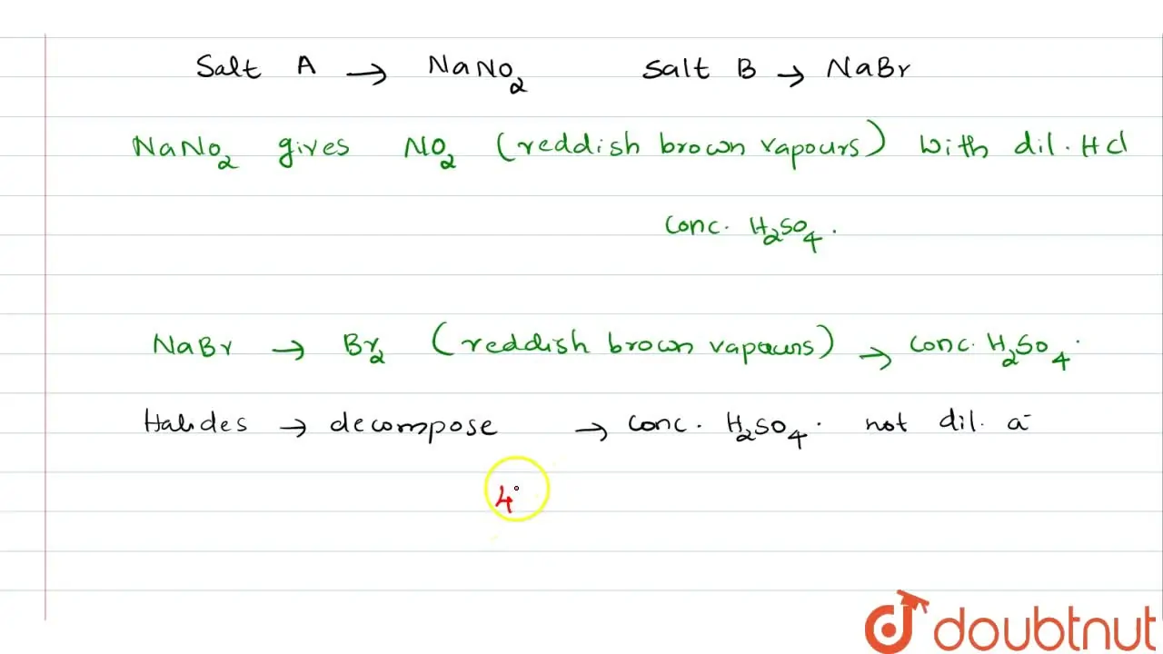 [Malayalam] A And B Are Two Salts. A With Dilute HCl And B With Conc.