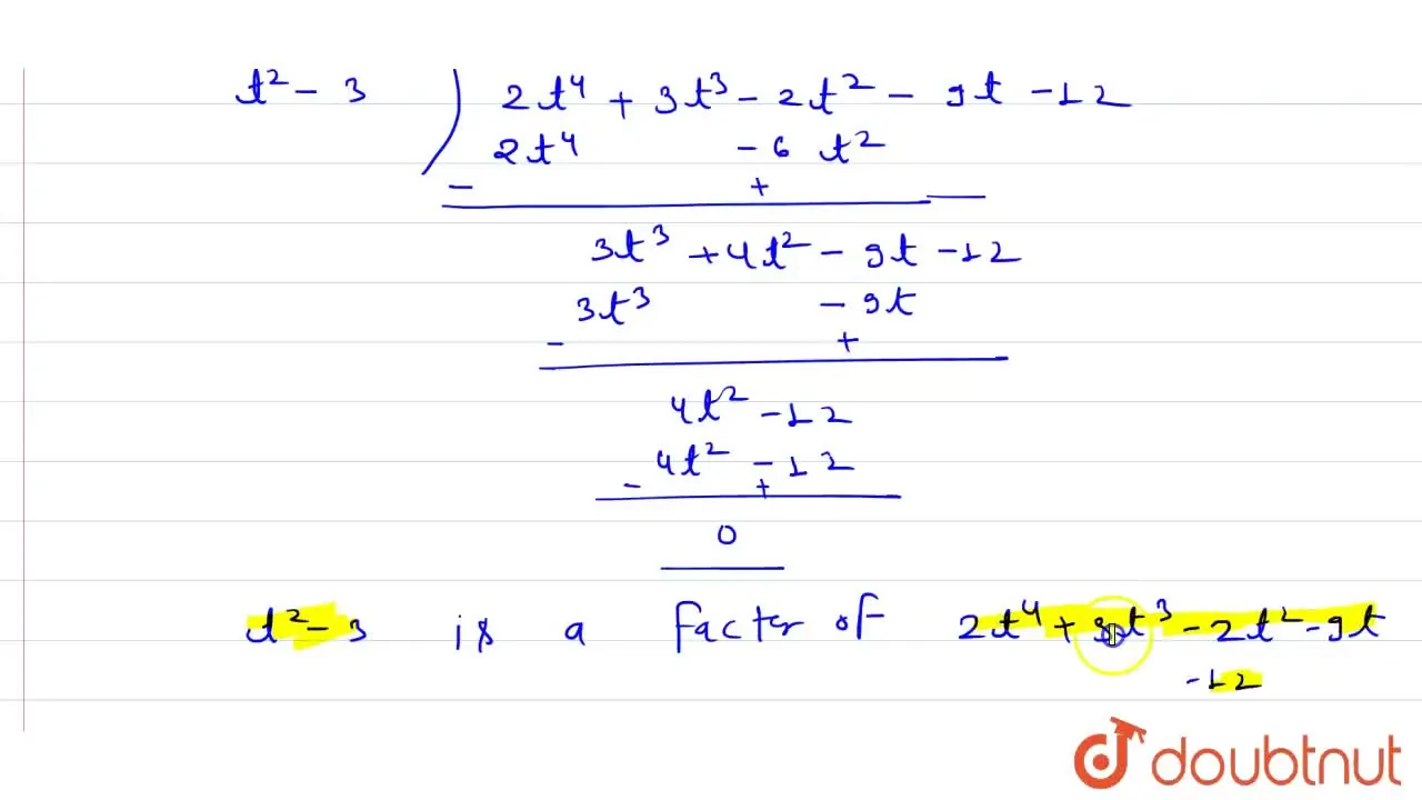 Check whether the first polynomial is a factor of the second polynomi