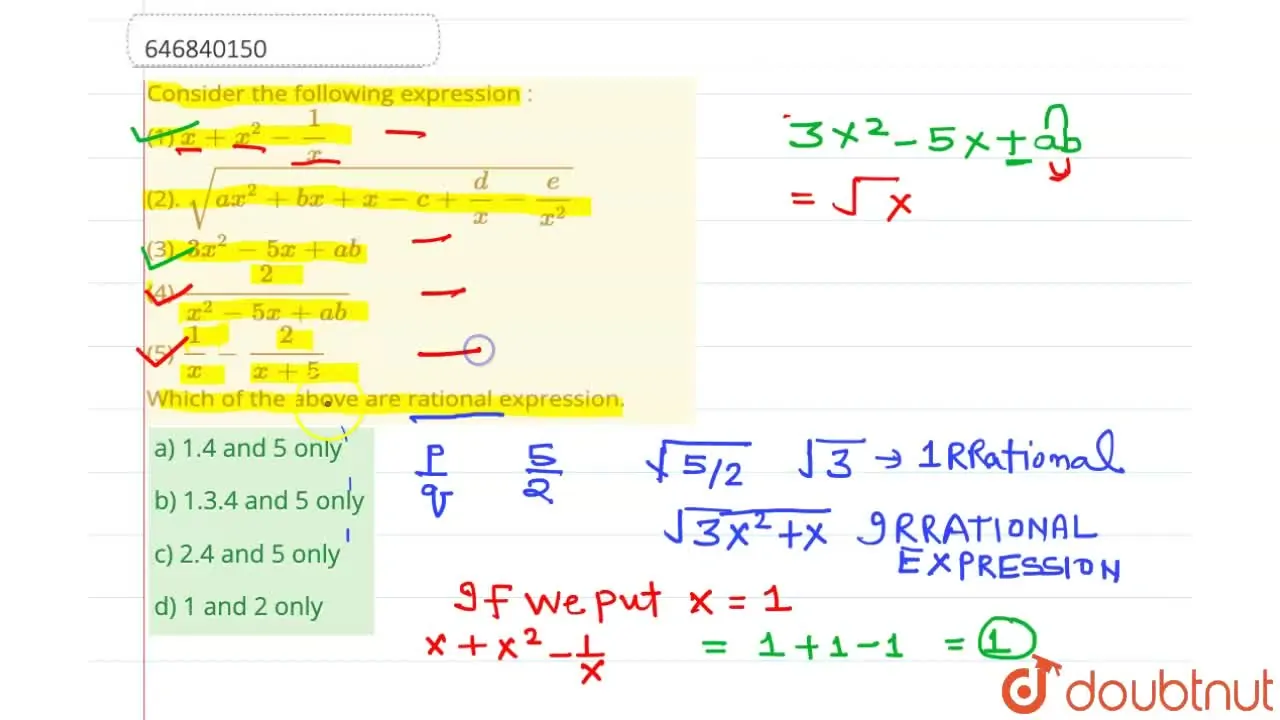 Solved 1. Consider the expression of the following