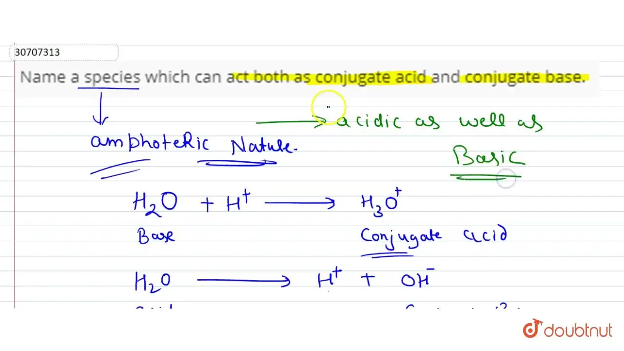 Solved Write the conjugate base for the species shown below