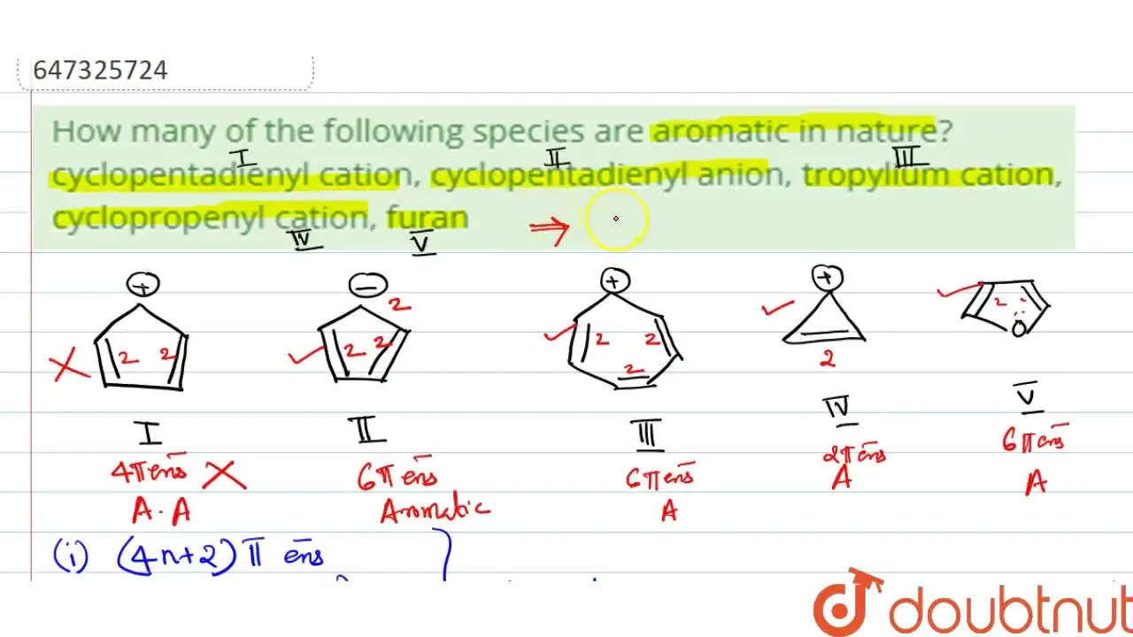 [Malayalam] How many of the following species are aromatic in nature?