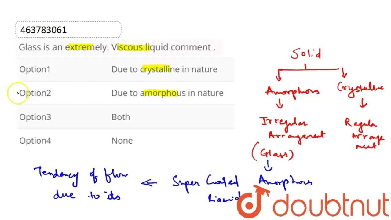 Glass is an extremely. Viscous liquid comment