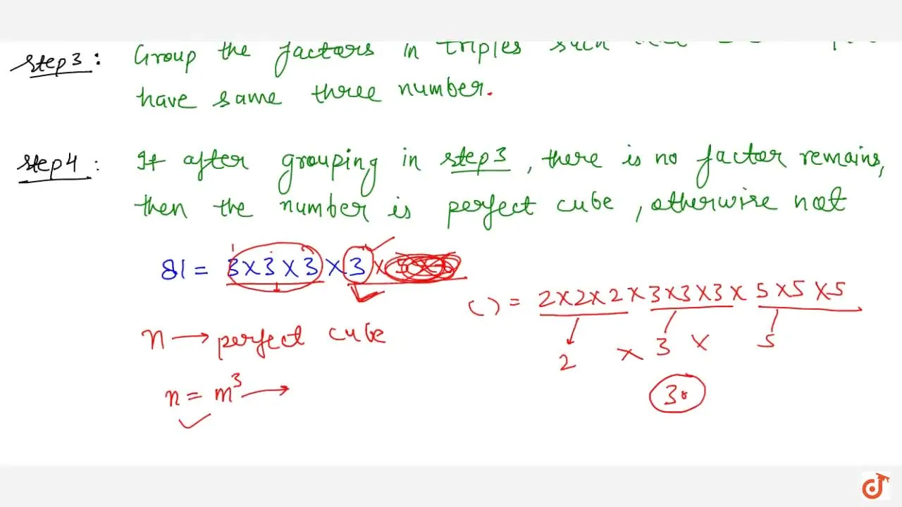 Show that whether the given no. is perfect cube. Also find the no. who