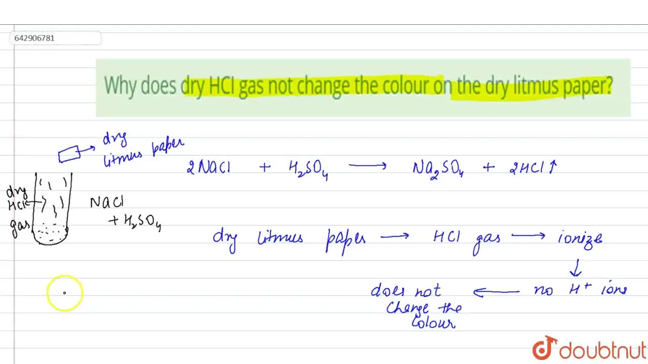 [Punjabi] Why does dry HCI gas not change the colour on the dry litmus