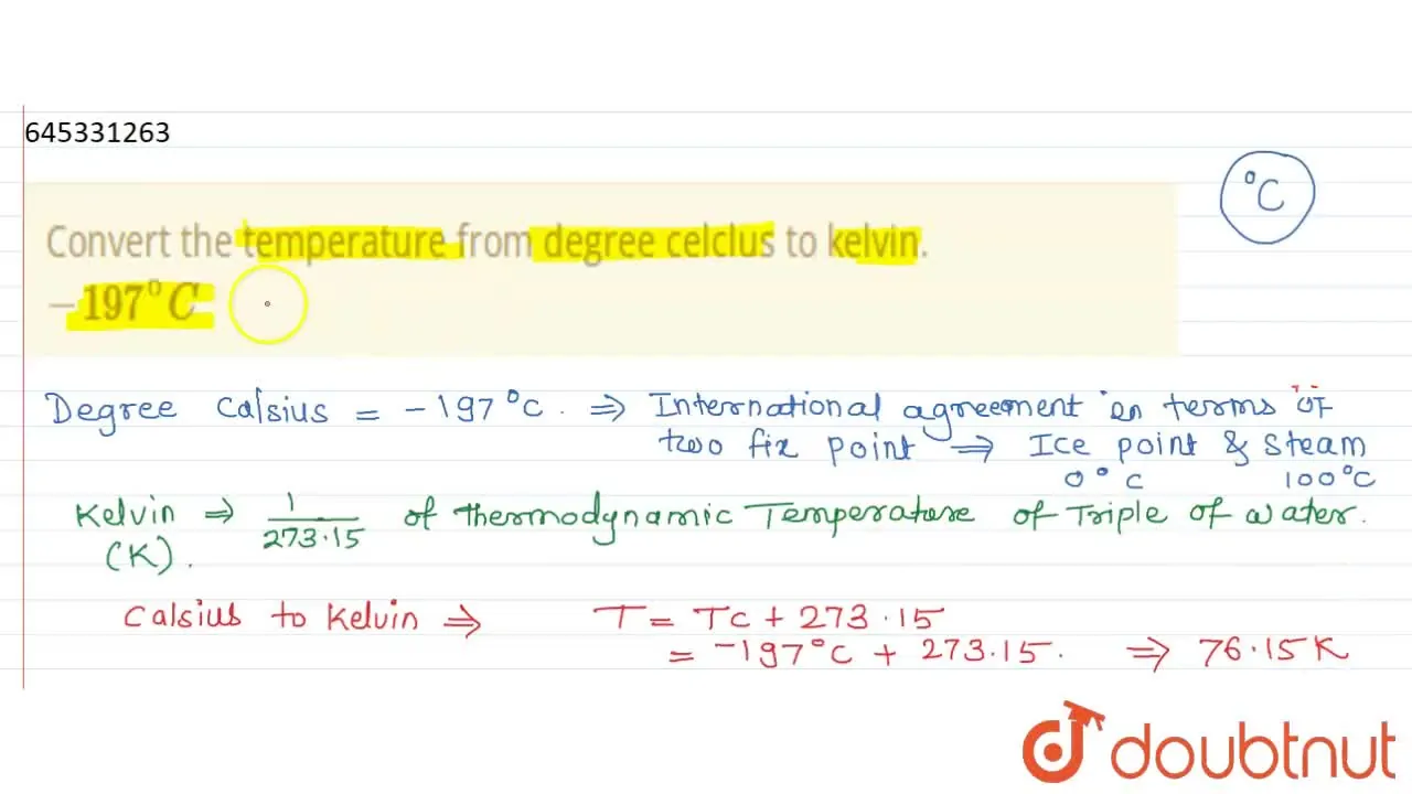 [Marathi] Convert the temperature from degree celclus to kelvin. 19
