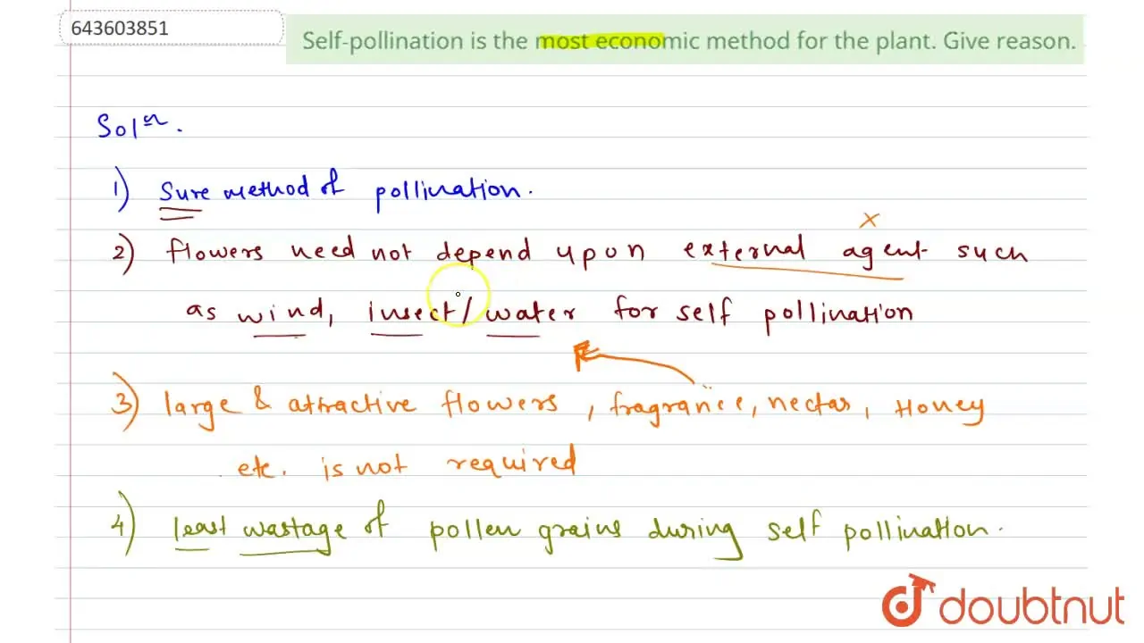 [Marathi Solution] Selfpollination is the most economic method for th