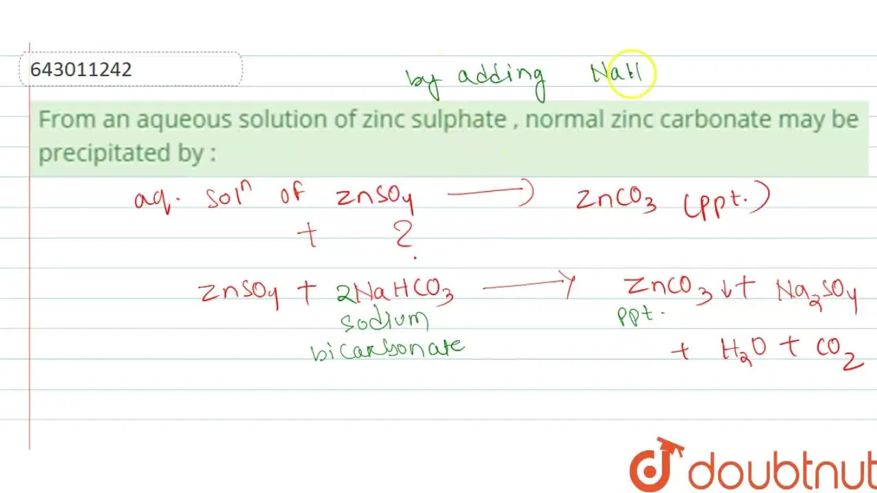 [Odia] From an aqueous solution of zinc sulphate , normal zinc carbona