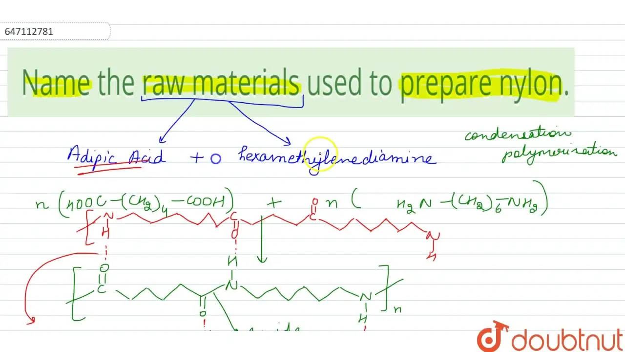 [Punjabi] Name the raw materials used to prepare nylon.
