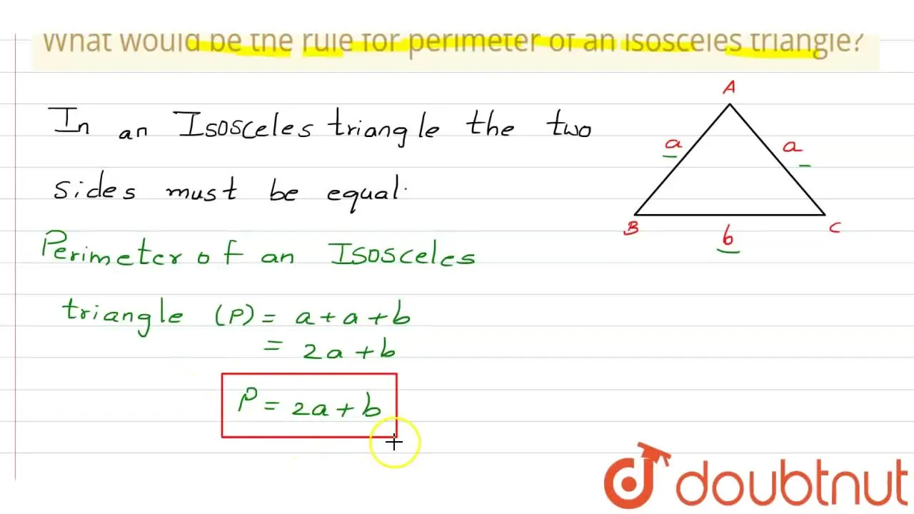 [Telugu] What would be the rule for perimeter of an isosceles triangle