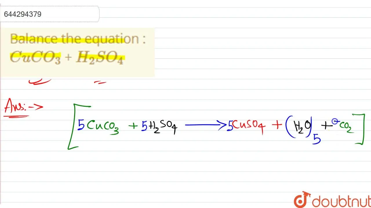 [Assamese] Balance the equation : CuCO3 + H2SO4