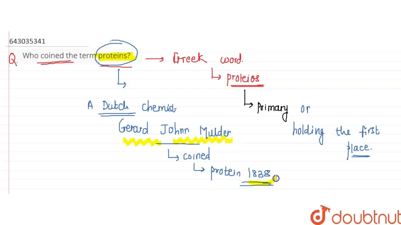 [Marathi Solution] Who coined the term proteins?