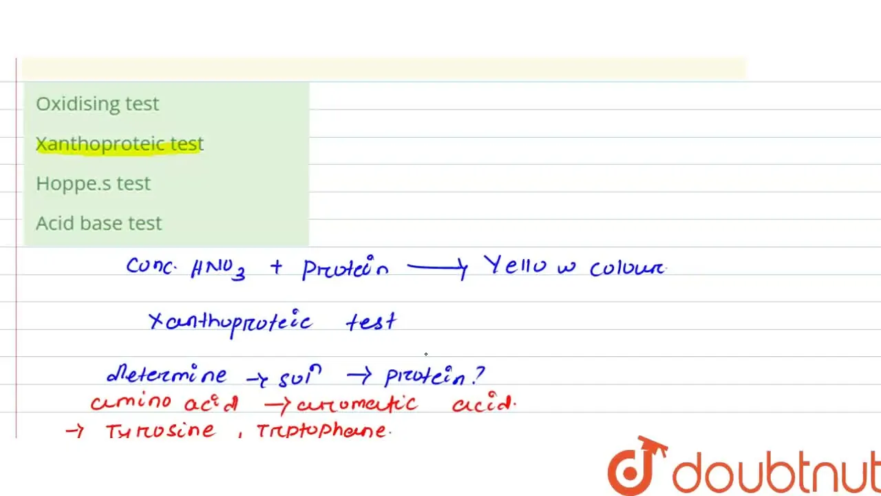 [Odia] On heating with conc. HNO3 proteins give yellow colour. This te