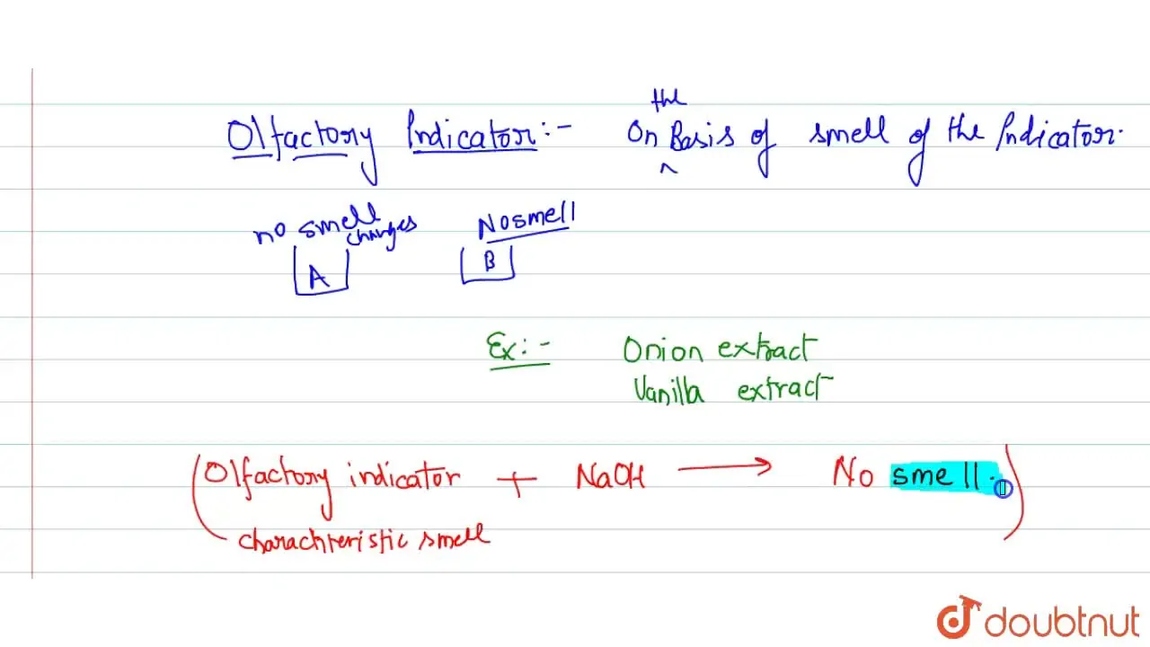 What is an olfactory indicator? Name two olfactory indicators. What is